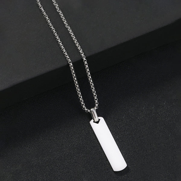 Silver Plated Stainless Steel Anti Tarnish Rectangular Hip Hop Party Pendant For Men