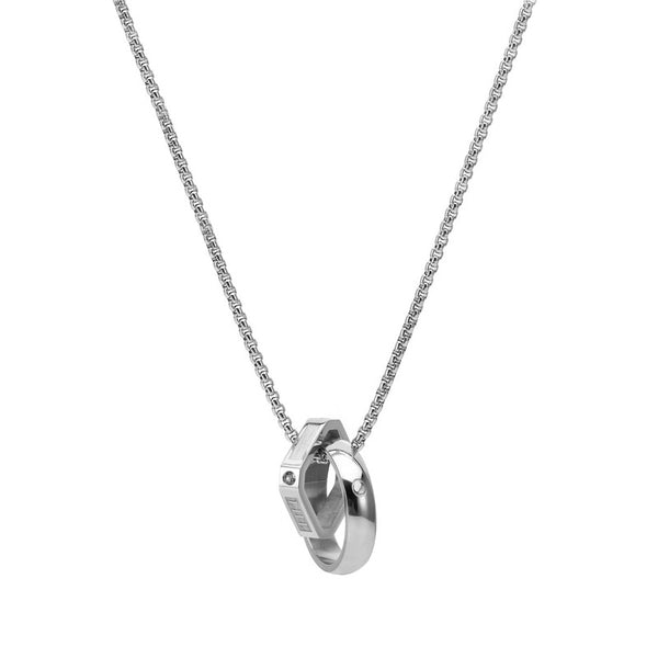 Silver Plated Stainless Steel Anti Tarnish Hexagonal Hip Hop Party Pendant For Men