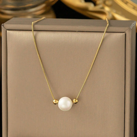 Gold Plated Stainless Steel Anti Tarnish Pearl Pendant