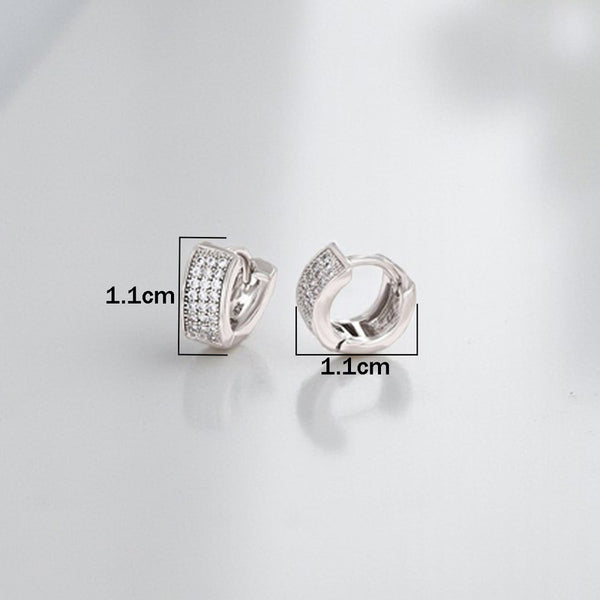 Jewelry Silver-Plated Silver Toned AD Studded Contemporary Hoop Earrings