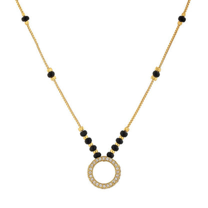 Gold Plated Round Shaped Mangalsutra with Chain for Women
