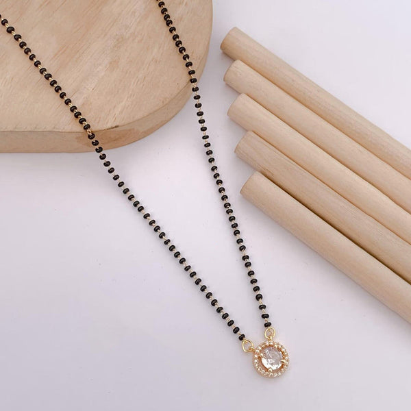 Gold Plated Round Shaped Mangalsutra with Chain for Women