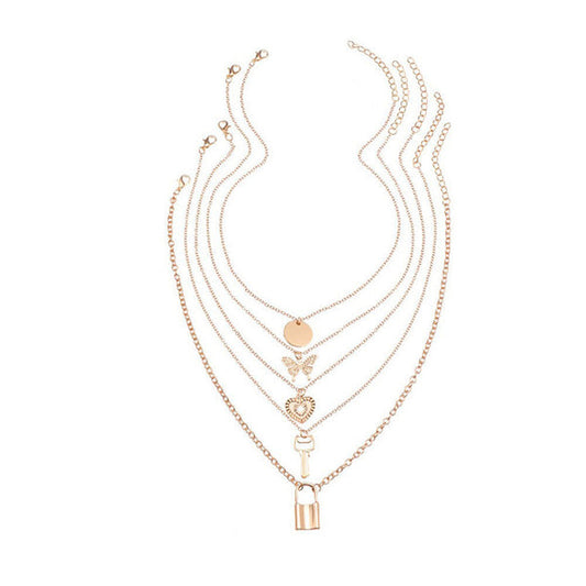 Gold Plated Gold-Toned Trending Necklaces Pack of 5 For Women