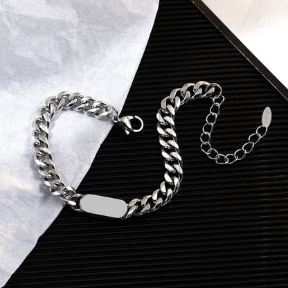 Silver Plated Stainless Steel Anti Tarnish Miami Cuban Link Bracelet For Men