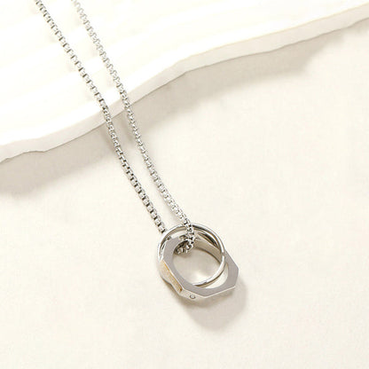 Silver Plated Stainless Steel Anti Tarnish Hexagonal Hip Hop Party Pendant For Men