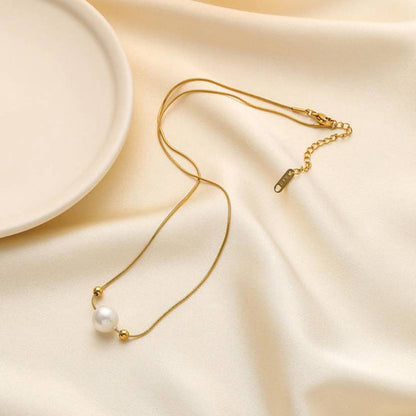 Gold Plated Stainless Steel Anti Tarnish Pearl Pendant