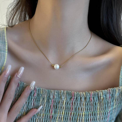 Gold Plated Stainless Steel Anti Tarnish Pearl Pendant