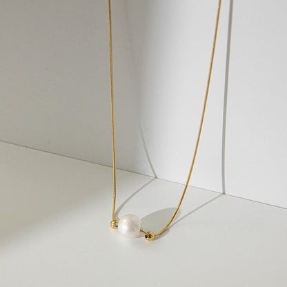 Gold Plated Stainless Steel Anti Tarnish Pearl Pendant