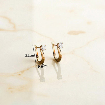 Gold-Plated Gold Toned AD Studded Contemporary Hoop Earrings