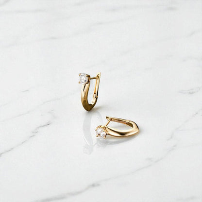 Gold-Plated Gold Toned AD Studded Contemporary Hoop Earrings