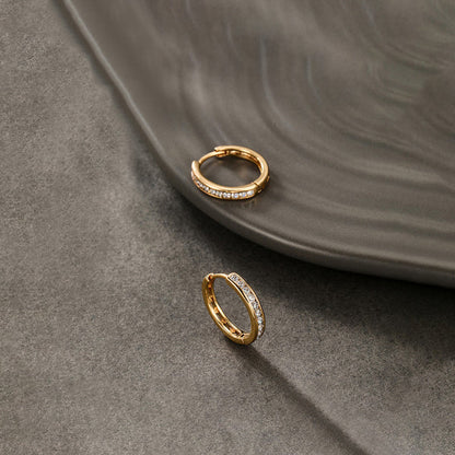 Jewelry Gold-Plated Gold Toned AD Studded Contemporary Hoop Earrings