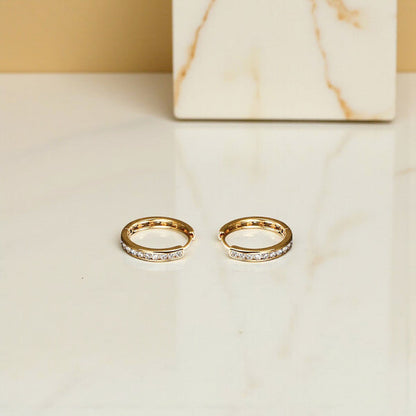 Jewelry Gold-Plated Gold Toned AD Studded Contemporary Hoop Earrings