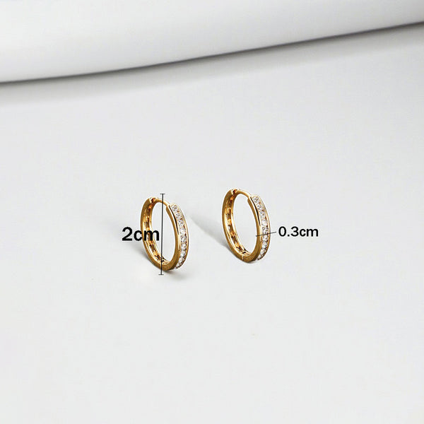 Jewelry Gold-Plated Gold Toned AD Studded Contemporary Hoop Earrings