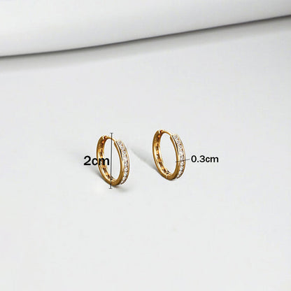 Jewelry Gold-Plated Gold Toned AD Studded Contemporary Hoop Earrings