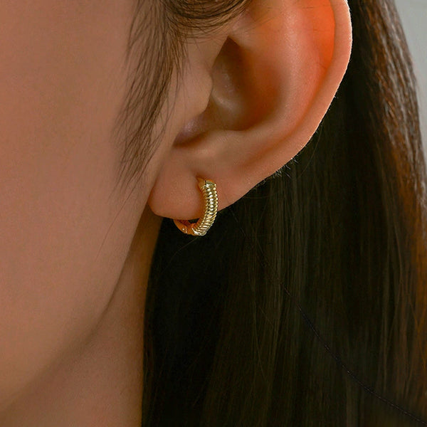 Jewelry Gold-Plated Gold Toned Contemporary Hoop Earrings