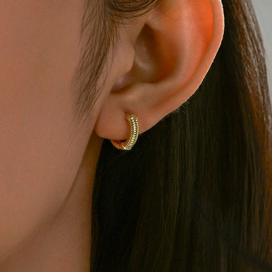 Jewelry Gold-Plated Gold Toned Contemporary Hoop Earrings