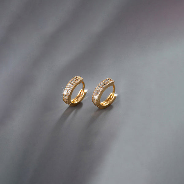 Jewelry Gold-Plated Gold Toned AD Studded Contemporary Hoop Earrings
