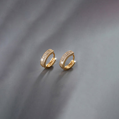 Jewelry Gold-Plated Gold Toned AD Studded Contemporary Hoop Earrings