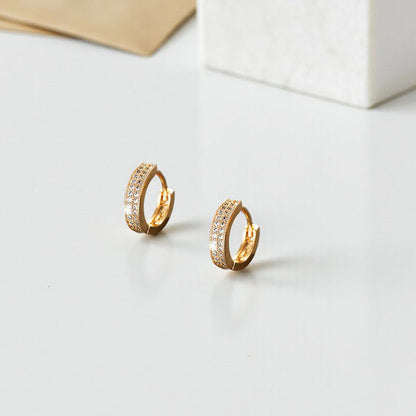 Jewelry Gold-Plated Gold Toned AD Studded Contemporary Hoop Earrings