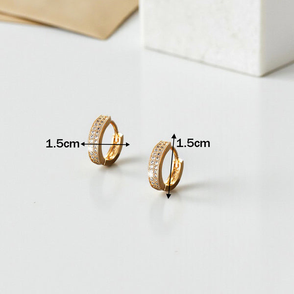 Jewelry Gold-Plated Gold Toned AD Studded Contemporary Hoop Earrings