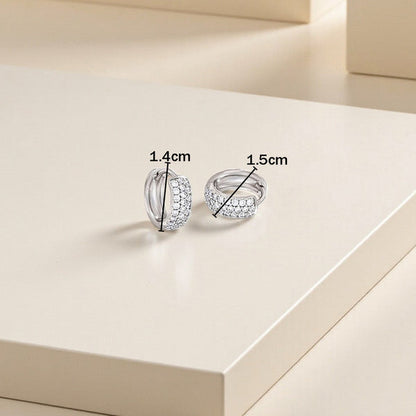 Jewelry Silver-Plated Silver Toned AD Studded Contemporary Hoop Earrings