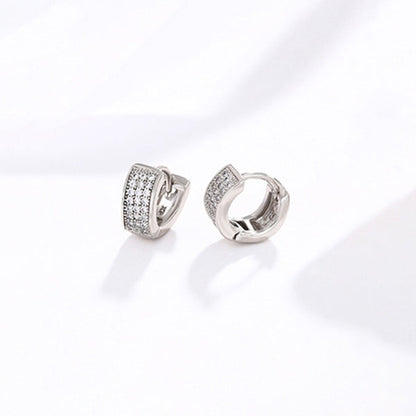 Jewelry Silver-Plated Silver Toned AD Studded Contemporary Hoop Earrings