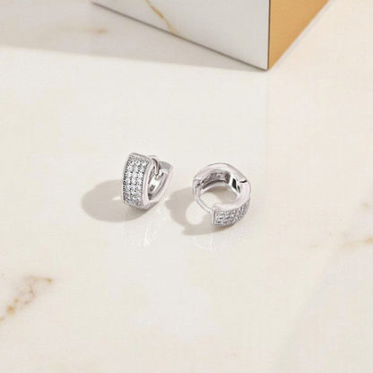 Jewelry Silver-Plated Silver Toned AD Studded Contemporary Hoop Earrings