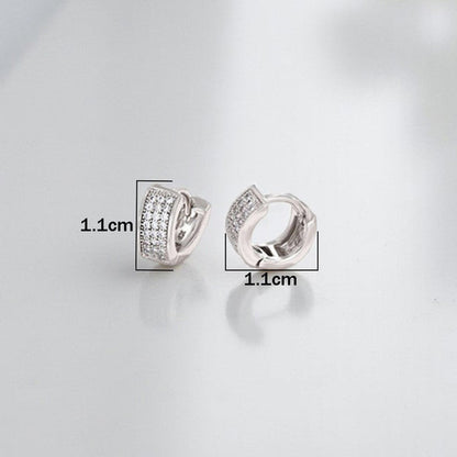 Jewelry Silver-Plated Silver Toned AD Studded Contemporary Hoop Earrings