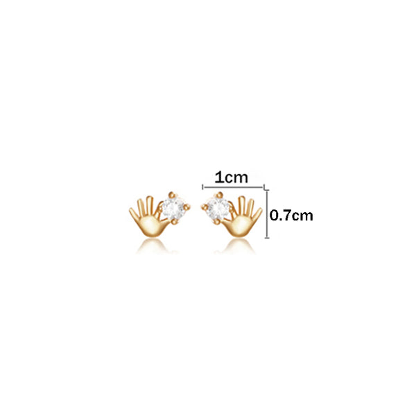 Jewelry Gold-Plated Gold Toned Hand Shaped Contemporary Stud Earrings
