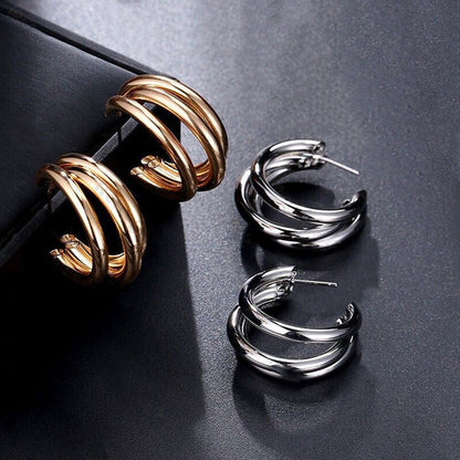 Gold & Silver Plated Contemporary Hoop Earrings