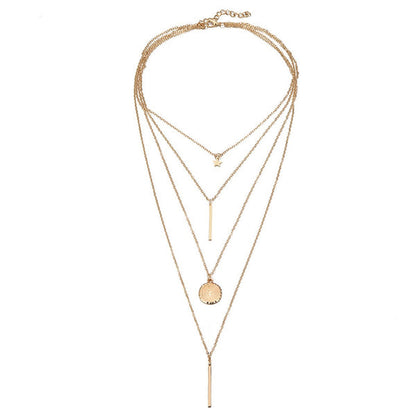 Gold Plated Layered Necklace Combo