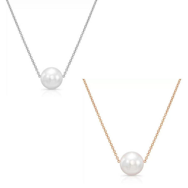 White Gold & Silver Plated Pearl Studded Necklace For Women