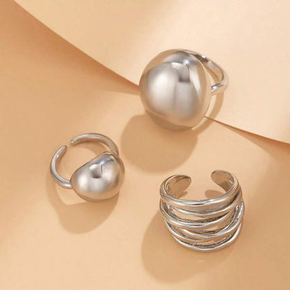Trending Silver Plated Set of 3 Stackable Finger Rings